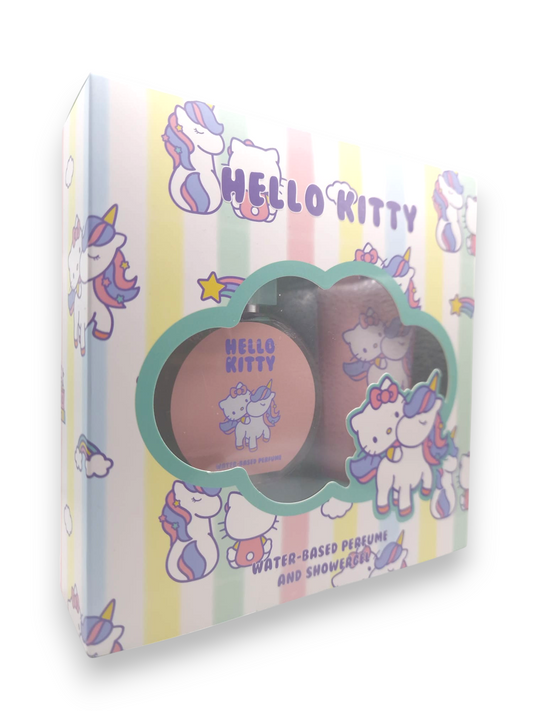 Hello Kitty Unicorn Cloud Gift Set – 50ml Water-Based Eau de Parfum & 150ml Shower Gel with a Sweet Vanilla Scent Safe For Kids